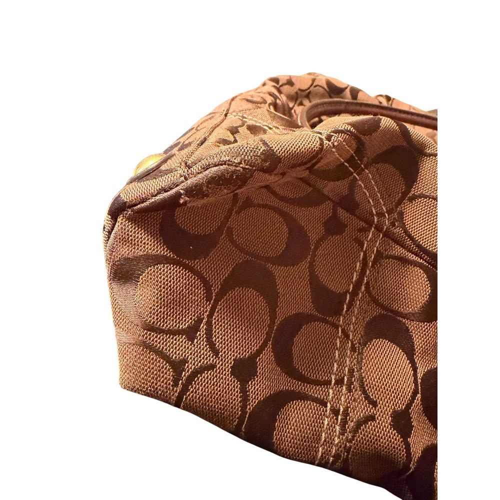 Coach Signature Canvas Satchel Chocolate Brown Tote Gold Hardware H1067-F15670 - Picture 8 of 11